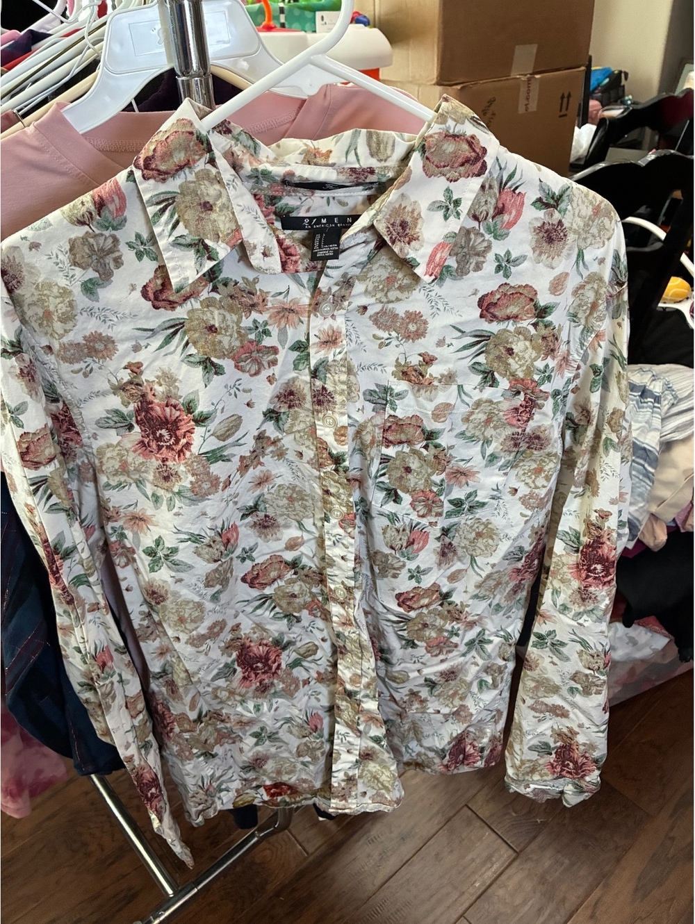 21 Men floral button-front shirt